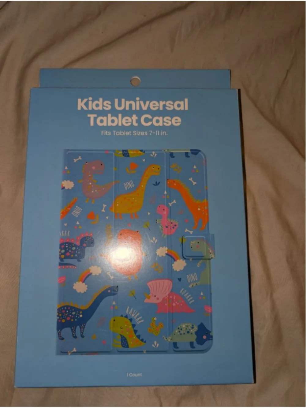 Kids Universal Tablet Case Blue Orange Dinosaur Print One Size